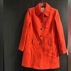 Kate Spade Orange Wool Coat With Bow Pockets. Size Small. Brand New Without Tags. Open To Offers. Kate Spade Fitted Spring Outerwear, Fitted Kate Spade Outerwear For Spring, Fitted Kate Spade Spring Outerwear, Elegant Kate Spade Outerwear For Work, Elegant Kate Spade Spring Outerwear, Kate Spade Long Sleeve Outerwear For Fall, Kate Spade Fall Outerwear For Work, Kate Spade Fitted Fall Outerwear, Chic Kate Spade Winter Outerwear