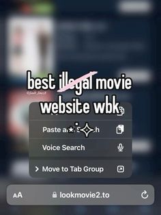 the best illegal movie website wk is displayed on an iphone screen, with text above it