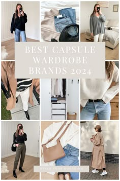 Build a capsule wardrobe in 2024! These 14+ best capsule wardrobe brands will help you curate capsule wardrobe outfits and build the minimalist closet of your dreams! #capsule #wardrobe Mom Outfits Capsule Wardrobe, Wardrobe Time Capsule, High Quality Capsule Wardrobe, How To Build A Capsule Wardrobe 2023, Capsule Wardrobe Outfits Spring 2024, Add Color To Wardrobe, Work Capsule 2024, Capsule Wardrobe 2024 Checklist, 2024 Wardrobe Trends