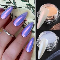 Ice Muscle Nail Glitter Powder Fairy White High Gloss Nails Art Pigment US Gloss Nails, Mirror Nails Powder, White Chrome Nails, Pearl Nail Art, Nail Glitter Powder, Chrome Nail Powder, Mirror Nails, Pearl Nails