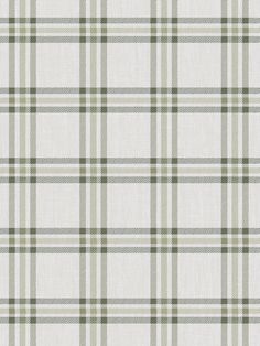 a white and green plaid fabric