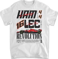 White Racing T-shirt For Sports Events, Racing Style Sports T-shirt With Crew Neck, White Racing Style T-shirt With Graphic Print, Racing Style Crew Neck T-shirt For Streetwear, White Cotton Racing T-shirt, Racing Style Graphic Print T-shirt For Fans, Racing Style T-shirt With Letter Print And Crew Neck, Racing Style Cotton T-shirt With Letter Print, White T-shirt With Motorsport Letter Print