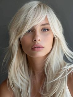 Explore Trendy Bangs in Medium, Lob, and Curly Styles for Fresh Looks Fringe Ideas For Short Hair, Medium Length Blonde Hair With Side Bangs, Middle Length Blonde Hair, Side Part Fringe Bangs, Layered Long Blonde Hair, Medium Length Hair Styles With Bangs And Layers Face Framing, Bangs White Hair, Side Swept Bangs Medium Hair With Layers, Blonde Lob With Bangs