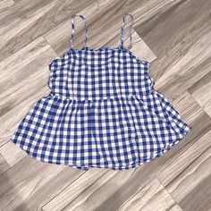 Nwot Love On A Hanger Never Worn Cute Blue And White Gingham Baby Doll Tank Top With Adjustable Straps In 100% Cotton. Blue Cotton Top For Picnic, Cute Gingham Top For Picnic, Blue And White Gingham, Style Tank Top, Baby Doll, Tank Top Fashion, Gingham, Baby Dolls, Adjustable Straps