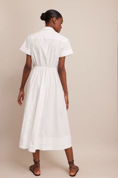 • Shirtdress • Center front opening • Exaggerated cuffs at sleeve opening • Functional tie detail at center front • Midi-length • Circle skirt • Functional side seam pockets Girl House, Short Jumpsuit, Circle Skirt, Shirtdress, Knit Set, Mommy And Me, Skirt Top, Girls Shopping, Midi Length