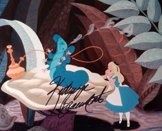 an autographed image of alice and the neverlander from disney's animated film