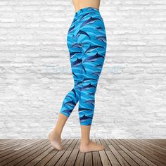 Dolphins - Adult Full & Capri Length Yoga, Print, Pants, Tights, Soft, Leggings, Workout, Colorful, Printed, Exercise, Kids, TC, Dolphin #durable #plus #summertime #stretch #soft #comfortable #summer #leggings #custom #legging Christmas Exercise, Exercise Walking, Squat Proof Leggings, Printed Tights, Mermaid Costume, Print Pants, Soft Leggings, Capri Leggings, Outfits With Leggings