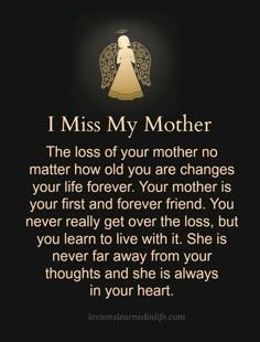 an angel with the words i miss my mother