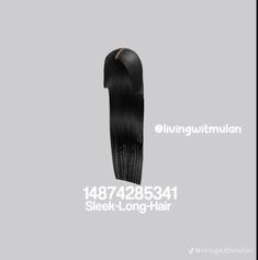 an advertisement for a hair salon with long black hair on the front and back of it