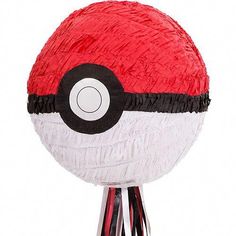 a red and white ball shaped like a pokeball