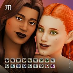 an animated image of two women with different facial shapes and hair colors, one is wearing a nose ring