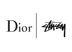 the logo for dior and stussy, which are both black and white