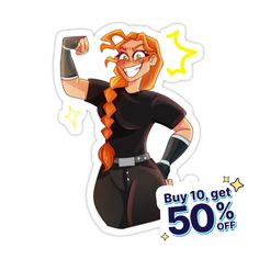 an image of a woman with braids on her head and the words buy 10 get 50 % off