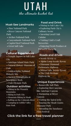 the ultimate road trip guide for utah