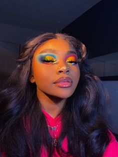 ‪@NahhDeeByNature ‬ Rainbow Makeup Looks Black Women, Rainbow Makeup Looks, Pride Fits, Makeup Looks Black Women, 2025 Wallpaper, Makeup Masterclass, Makeup Cantik, Makeup For Black Skin