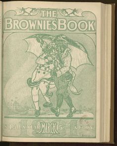 the brownies book is opened to show an image of two men with umbrellas