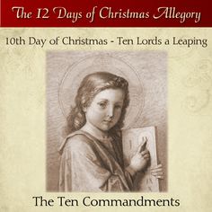 the 12 days of christmas allgory with an image of jesus holding a book