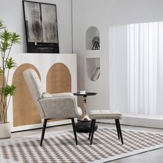 a living room filled with furniture and a potted plant