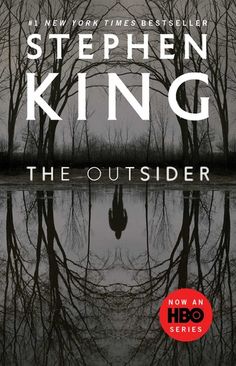 stephen king's book the outsider is shown in front of trees and water