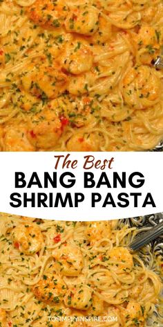 the best bang bang shrimp pasta in a skillet