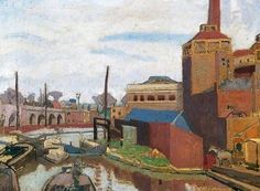 From a Canal Bridge, Chalk Farm Road - Spencer Gore - The Athenaeum Leeds Art Gallery, Farm Road, Kentish Town, Avant Garde Artists, London Museums, Support Art, Expressionist Art, Art Uk