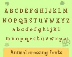 an animal crossing font and numbers are shown in the image, with different animals on it