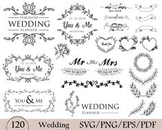 wedding svg and png clipart files for use in your design projects or scrapbook