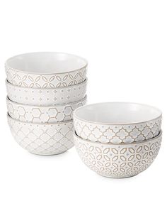 PRICES MAY VARY. Unique Design: Cereal bowl sets of 6 have 6 different pattern embossmentes, the outside of the bowl is embossment, the inner glaze is a smooth ceramic surface, and intricate geometric patterns will sure to impress! The 27oz ceramic soup bowl set is the perfect addition to any modern kitchen, adding a pop of color and style to your dinnerware collection. Quality and Healthy: DOWAN insists on using top-grade porcelain, anti-scratch, anti-chip, lead-free, and cadmium-free. They are Large Decorative Bowl, Chinese Bowls, Soup Bowl Set, Bowl Designs, Gorgeous Gift, Cereal Bowls, Soup Bowl, Different Patterns, Serveware