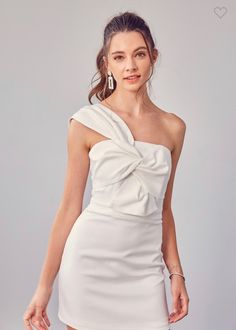 Breaking Grad Dress – My-Kim Collection Twist Dress, Cute Homecoming Dresses, One Shoulder Mini Dress, Twisted Dress, Grad Dresses, Graduation Outfit, Little White Dresses, Hoco Dresses, College Outfits