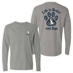 This pebble, long sleeve tee, is made of 100% combed, ringspun cotton. All my puppy soft apparel is decorated right here in the U.S.A. Machine wash and dry. Orders ship 3-5 business days after order is placed The Foggy Dog, My Puppy, Soft Clothes, Dog Bows, Dog Bowtie, Pet Clothes, Long Sleeve Tee, Mens Long Sleeve, Apparel Accessories