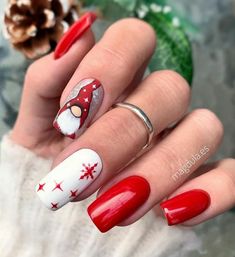 Christmas Acrylic Nails, Tapeta Hello Kitty, Xmas Nail Designs, Nail Art Noel, Red Christmas Nails, Hippie Nails, Fall Nail Art Designs, Christmas Gel Nails, Nails Now