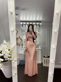 Pink Satin Dress Long, Banquet Attire, Elegant Silk Dresses, Arab Dress, Silk Bridesmaid Dresses, Maxi Vestidos, Satin Dresses Long Sleeve, 13 Birthday