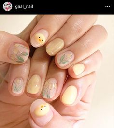 Nail Yellow, Nail Cute, Nail Tutorial, Nice Nails, Nail Idea, Japanese Nails