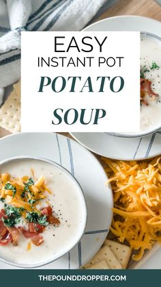 easy instant pot potato soup with cheese and bacon