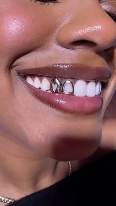 Two Teeth Grill, Silver Grillz Men, Silver Grillz For Females, Aesthetic Grills, Grillz Teeth Men, Open Face Grillz