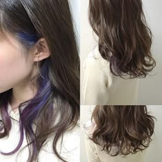 Blue Underlights, Underdye Hair, Hidden Hair Color, Underlights Hair, Peekaboo Hair, Hair Streaks, Hair Makeover, Hair Dye Colors, Hair Inspo Color