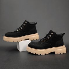 Gender: Men Type: Boots Main Materials: Cowhide Insole: Pigskin Sole: Rubber Type of Closure: Lace-up Style: Daily, Casual, Fashion Season: Spring, Autumn Heel Height: Medium (3-5 cm) Casual Leather Flats, Casual Summer Flats, Casual Pumps, Casual Ankle Boots, Ankle Boots Men, Casual Leather Shoes, Ankle Boots Flat, Leather Wedge Sandals, Shoe Size Conversion