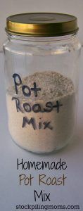 homemade pot roast mix in a glass jar