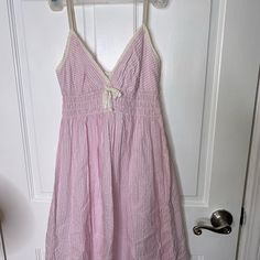 Brand: Color:Pink Condition:Good, Never Worn Cute Dresses For Beach Season, Cute Beach Sundress For Spring, Spring Cotton Sundress For Daywear, Pink Spaghetti Strap Sundress For Beach Season, Cute Cotton Beach Dresses, Feminine Cotton Sundress For Summer, Cute Sundress For Spring Daywear, Spring Casual Sundress For Daywear, Casual Spring Sundress For Daywear