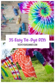 tie - dye diy project with the title overlay