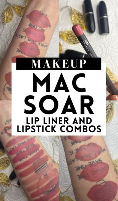 10 Gorgeous MAC Soar Lip Liner & Lipstick Combos (Swatches) Mac Soar Lipstick, Mac Snob Lipstick, Mac Blankety Lipstick