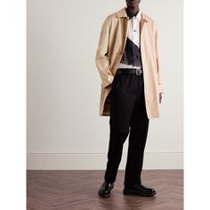 Burberry has been using cotton-gabardine for its signature trenches since it developed the fabric in 1879. This 'Clapham' style is tailored in a minimal, clean-lined profile that takes cues from classic car coats. The addition of a flap pocket on the back is an unexpected detail that makes it all the more interesting. Tailored Gabardine Outerwear, Classic Gabardine Outerwear For Office, Designer Cotton Outerwear For Formal Occasions, Classic Gabardine Outerwear With Concealed Front Fastening, Classic Outerwear With Concealed Front Fastening For Work, Business Cotton Outerwear With Spread Collar, Office Cotton Outerwear With Concealed Placket, Designer Gabardine Outerwear For Business, Tailored Gabardine Outerwear For Business Casual