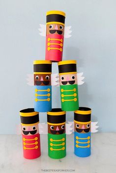 these paper cups are made to look like nutcrackers