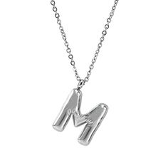 PRICES MAY VARY. 💕 Your Name, it’s My Love 💕 This one 3D Balloon Initial Letter Pendant necklace will compliment all who wears, ensuring a fun and elegant look. This is a perfect presentation, and a unique gift for that "Someone special" in your life! 💕What is Our Material 💕304 stainless steel , lead-free & nickle-free. If you like classy, just get this initial necklaces with confidence! 304 stainless steel process will solve the tarnishing issues and increasing durability. 💕 Which is Your 3d Balloon, Necklaces For Her, Bubble Letter Necklace, Letter Necklace Silver, Bubble Letter, Initial Necklaces, Letter Pendant Necklace, Letter Pendants