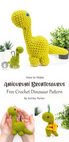 crochet brontosaurusus pattern with instructions to make it