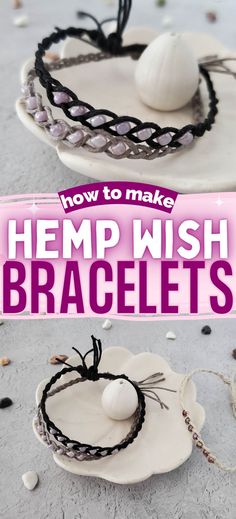 hemp wish bracelets Friendship Bracelets Simple, Hemp Bracelet Diy, Hemp Bracelet Patterns, Cord Bracelet Diy, Flowers Paper Craft, Make Paper Flowers, Ankle Bracelets Diy