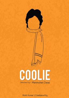 Abstract minimal poster on movie Coolie Hinglish Quotes, Quiz Ideas, Movie Games, Old Film Stars, Guess The Movie, Movie Quiz, Iconic Movie Posters, Bollywood Posters, Funny Caricatures