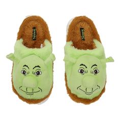 PRICES MAY VARY. CUSTOM DESIGN: These Shrek slippers boast a custom 3D Shrek character head design that captures the essence of the beloved ogre. Step into the magical world of Shrek with these unique and enchanting slippers. SHOE SIZE: Available in various sizes, these Shrek slippers cater to different women's shoe sizes. Choose from small (6-7), medium (8-9), or large (11-12) for a comfortable fit that suits your preference. OFFICIALLY LICENSED: These plush slippers are officially licensed Shr Ugg Disquette Chopd, Bugs Bunny Slippers, Grinch Slippers American Eagle, Shoe Homecoming Proposal, Shrek Slippers, Shrek Shoes, Character Head Design, Silly Slippers, Shrek Merch