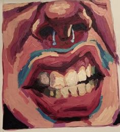 a painting of a person's mouth and teeth