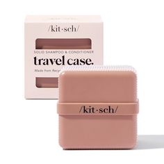 Take your Bottle-Free Beauty® routine on the move with the Kitsch Recycled Solid Shampoo & Conditioner Travel Case! Designed for traveling with and storing your favorite shower solids, this two-compartment case helps keep your bars dry and clean, no matter where you’re off to. Plus, the handy silicone band ensures leak-free packing. Hair Mask Pouch, Travel Size Kits, Ouai Travel Kit, Solid Shampoo, Makeup Bag Organization, Uk Products, Shampoo Bar, Travel Beauty, Makeup Bags Travel